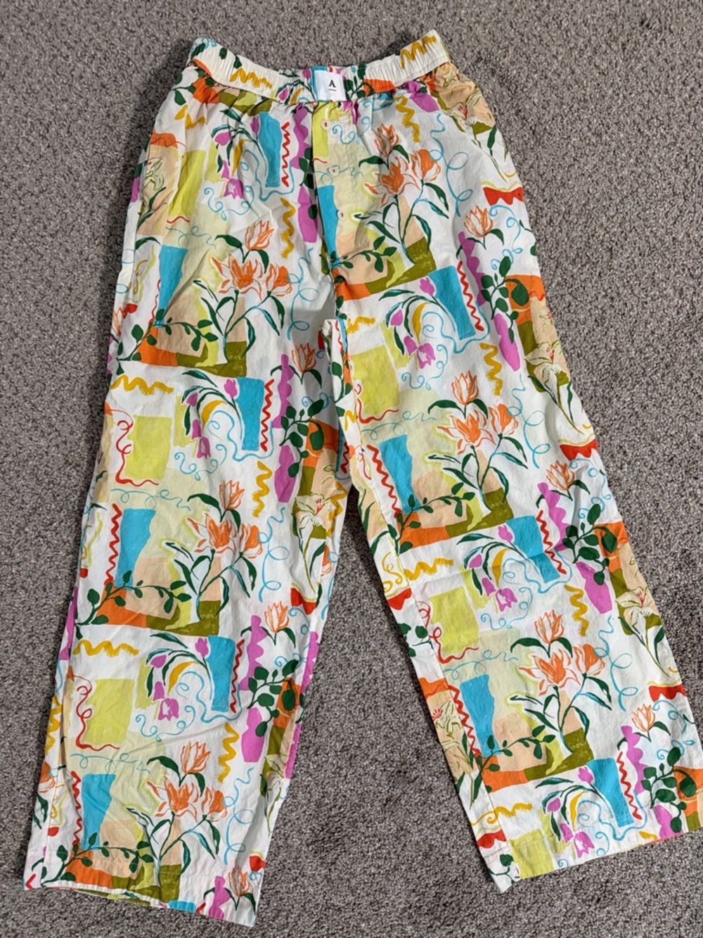 Anthropologie The Wren Boxer Trousers Pants Printed Colorful Cotton XS
